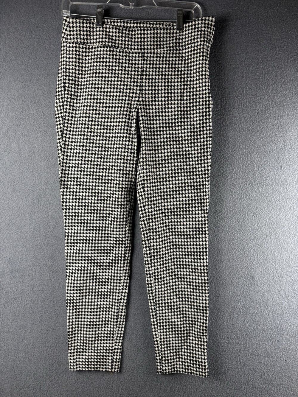 Talbots Chatham Ankle Pants Women's 2 Petite Classic Black White Check Side Zip